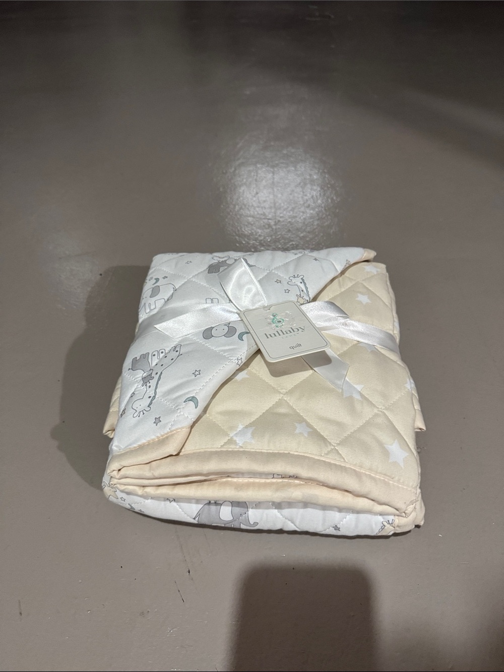 Quilted Baby Quilt - Cream & White